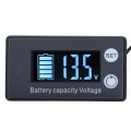 Digital Display DC Voltmeter Lead-Acid Lithium Battery Charge Meter, Color: White+Temperature