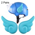 2 Pairs Motorcycle Helmet Angel Wings Decoration(Light Blue)
