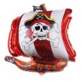 5PCS Pirate Ship Balloon Cartoon Halloween Aluminum Film Balloon(Red)