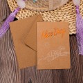10 PCS Retro Hollow Kraft Blessing Card with Envelope(A Beautiful Day)