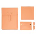 S177 3 In 1 Leather Waterproof Laptop Liner Bags, Size: 14 inches(Honeydet Oranges)