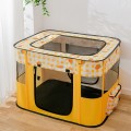 Rectangular Foldable Pet Fence Dog and Cat Litter Pet Delivery Room XL(Yellow Carrot)