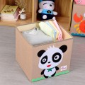 Youngshoots Cotton Linen Cartoon Toy Storage Basket Clothing Storage Box,Style Ordinary(Panda)