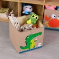 Youngshoots Cotton Linen Toy Storage Basket Clothing Storage Box,Style Washable(Baby Crocod