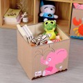 Youngshoots Cotton Linen Toy Storage Basket Clothing Storage Box,Style Washable(Pink Elepha