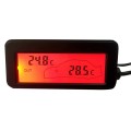 Car Inside and Outside Backlit Mini Digital Thermometer(Red)