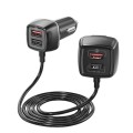 One For Four Car Charger QC3.0 Fast Charge 4USB Car Front And Rear Seat Car Charger, Style: Standard