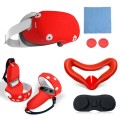 6 PCS/Set For Meta Quest Silicone All-Inclusive Console Controller Cover(Red)