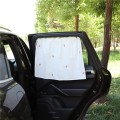 Car Window Summer Heat Insulation Sunshade Curtain Cotton Sun Block(Cherry)