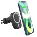 15W Intelligent Car Magnetic Wireless Charging Stand For IPhone 12 / 13 Series (Black)