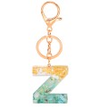 2 PCS Gold Foil Epoxy English Letter Keychain Bag Pendant(Z)