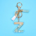 2 PCS Gold Foil English Letter Tassel Keychain Bag Decoration Pendant(Z)