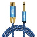 EMK KN603 2Pin 6.5mm Canon Line Balanced Audio Microphone Line,Cable Length: 5m(Blue)
