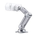 Aluminum Alloy Rotatable Lift Mobile Phone Holder Car Holder,Style: Clip Type Silver