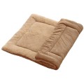 Double Sided Pet Mat Four Seasons Warm Dog Blanket,Size: S(Wick Strip Khaki)