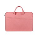 ST01 Large-Capacity Waterproof Shock-Absorbing Laptop Handbag, Size: 14.1-15.4 inches(Lady Pink)