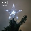 Christmas Tree Top Light LED Glowing Star Lights, Size: Large EU Plug(White)