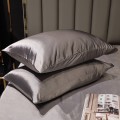 1 Pairs Ice Silk Pillowcase Home Textile Bedding, Size: 50x75cm(Silver Gray)