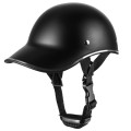 BSDDP A0344 Motorcycle Helmet Riding Cap Winter Half Helmet Adult Baseball Cap(Dumb Black)