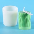 2803 Striped  Cylindrical Scented Candle Silicone Mold Plaster Drop Glue Mold