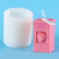 2806 Lion Head Cylindrical Scented Candle Silicone Mold Plaster Drop Glue Mold