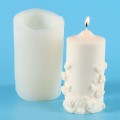 2807 Small Rose Pattern Cylindrical Scented Candle Silicone Mold Plaster Drop Glue Mold