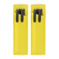 2PCS Adjustable Elastic Belt Minimizes Commercial Receptacle PU Pencil Case(Yellow)
