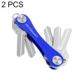 2 PCS QD-81 Large Capacity Metal Key Holder Key Organizer Key Storage Box(Blue)