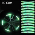 20pcs /Set Car Rainbow Wheel Hub Reflective Stickers Tire Luminous Warning Decoration, Color: Rainbo