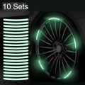 20pcs /Set Car Rainbow Wheel Hub Reflective Stickers Tire Luminous Warning Decoration, Color: Purity