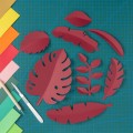 Paper-cut Leaf Ornaments Photography Props(Wine Red)