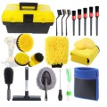 23 PCS / Set Car Wash Brush Tire Brush Glass Wiper Brush Drill Brush Cleaning Brush Set