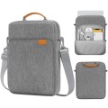 Vertical Laptop Bag Handheld Shoulder Crossbody Bag, Size: 13.3 Inch(Light Gray)