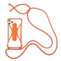 Universal Cell Phone Silicone Lanyard Strap Case With Detachable Neckstrap(Orange)