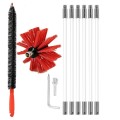 Extendable Bendable Electric Drill Chimney Brush Hood Interior Duct Brush, Size: 410mm x 6 Rods