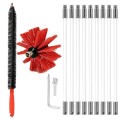 Extendable Bendable Electric Drill Chimney Brush Hood Interior Duct Brush, Size: 410mm x 9 Rods