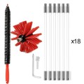 Extendable Bendable Electric Drill Chimney Brush Hood Interior Duct Brush, Size: 410mm x 18 Rods