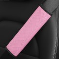 Fiber Leather Embossed Car Seat Belt Shoulder Cover Protector 6.5X23cm(Pink)