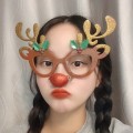 Christmas Weird Glasses Personalized Christmas Hair Clip, Color: Glitter Deer Hanging Nose