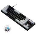 Dark Alien K710 71 Keys Glowing Game Wired Keyboard, Cable Length: 1.8m, Color: White Black Green Sh