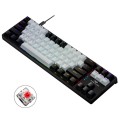 Dark Alien K710 71 Keys Glowing Game Wired Keyboard, Cable Length: 1.8m, Color: Black White Red Shaf