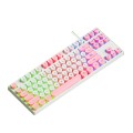 Dark Alien DK100 87 Keys Hot Plug-In Glowing Game Wired Mechanical Keyboard, Cable Length: 1.3m(Pink