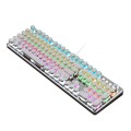 K820 104 Keys Retro Punk Plating Knob Glowing Wired Green Shaft Keyboard, Cable Length: 1.6m, Style:
