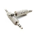 3pcs Metal 3.5mm Audio Male To Male Straight Through Adaptor(Nickel Plated)