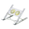 N7 Aluminum Alloy Laptop Stand Foldable Holder Notebook Stand With Fan Silver