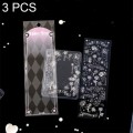 3 PCS Laser Stereo DIY Stickers Set Handbook Decorative Material Stickers(Lace Rose)
