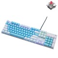 ZIYOU LANG K1 104 Keys Office Punk Glowing Color Matching Wired Keyboard, Cable Length: 1.5m(Blue Wh