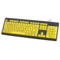 T801 104 Keys Special People Children Old Man Big Letters USB Wired Keyboard, Cable Length: 1.38m(Ye
