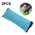 5pcs Children Car Seat Belt Protective Cover Thickened Plush Shoulder Pillow(Blue)