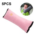 5pcs Children Car Seat Belt Protective Cover Thickened Plush Shoulder Pillow(Pink)